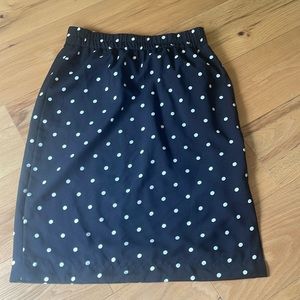 Black midi polka dot skirt from Jcrew Factory